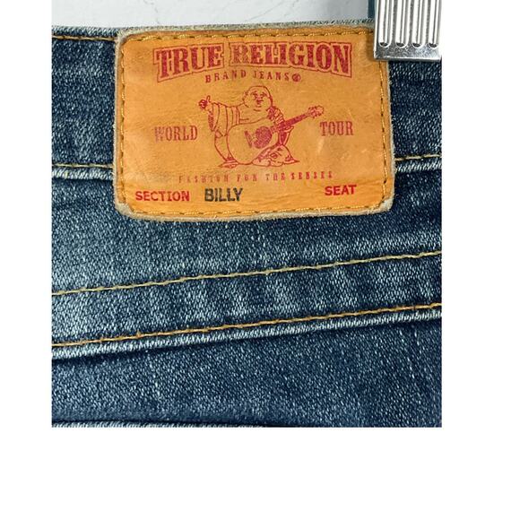True Religion Women Billy Straight Boot Stud Flap Pocket Dark Wash Jeans 28 x 33 - Picture 13 of 15
